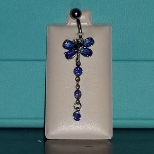 Blue Butterfly Dangling Belly Button Ring. BRAND NEW!!